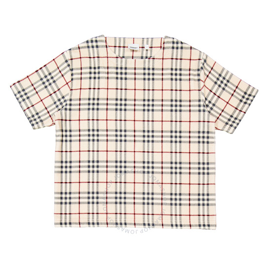BURBERRY Tシャツ 6Y Burberry Kids Check Label Cotton T-shirt | Pink | FARFETCH