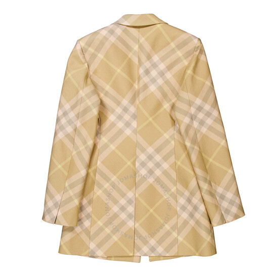 Burberry Checked Tailored Single-Breasted Blazer, Brand Size