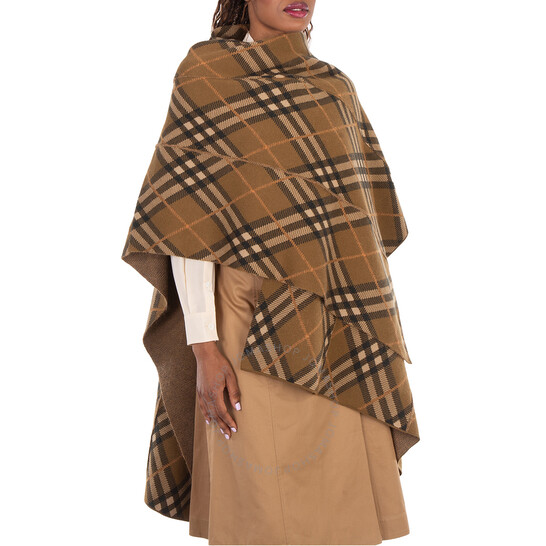 ポンチョ・ケープ BURBERRY COTTON CHECK CAPE Check Wool Cape in Shrew | Burberry® Official