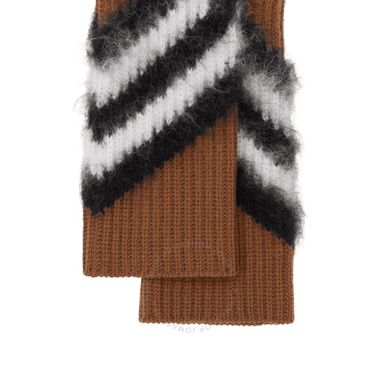 Burberry Chevron Lambskin Leather Gloves with Removable