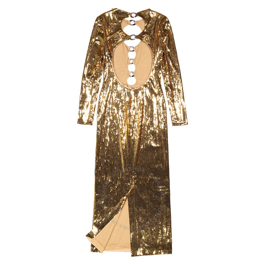 ワンピース Burberry Long Dress Burberry Corrine Sequin Cut-Out Maxi Dress - Gold, Brand