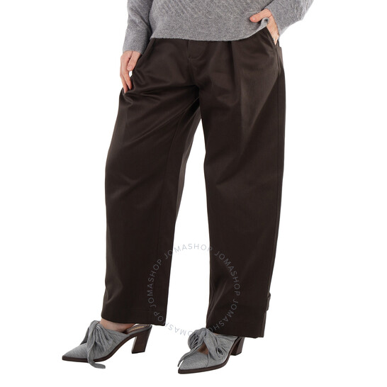 パンツ Burberry Pants Clothing Burberry Check silk wide-leg pants in beige - Burberry