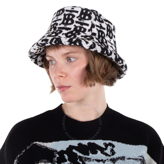 Burberry Cotton Monogram Jacquard Bucket Hat, Size X-Small