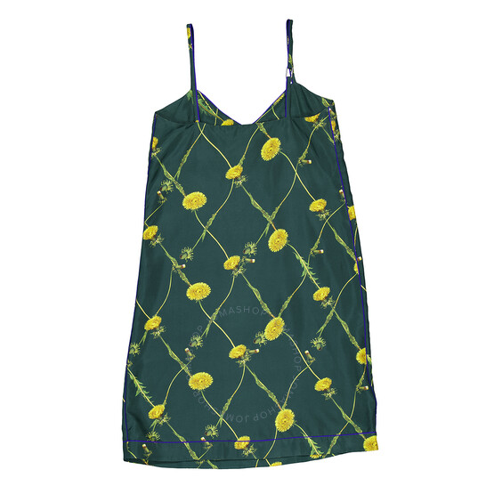 Burberry Dandelion Print Silk Dress, Brand Size 2 (US Size 0