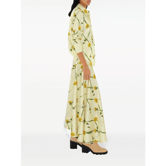Burberry Dandelion-Print Asymmetric Skirt, Brand Size 4 ( US