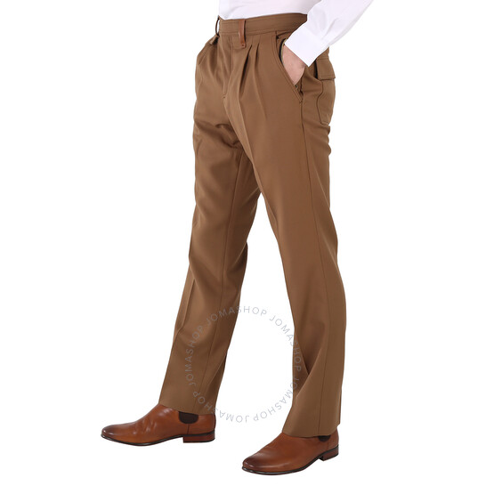 パンツ GroundY Burberry HemRib Wrap SaruelPants Burberry Dark Walnut Wool Twill Zip Detail Pleated Trousers