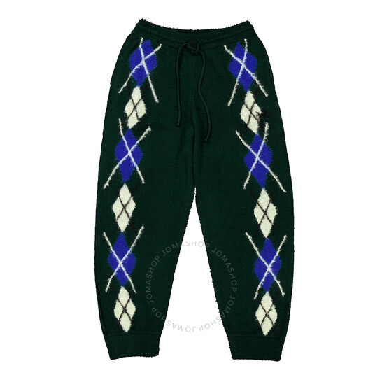 Burberry Diamond Pattern Wool Joggers, Size X-Large 8081158