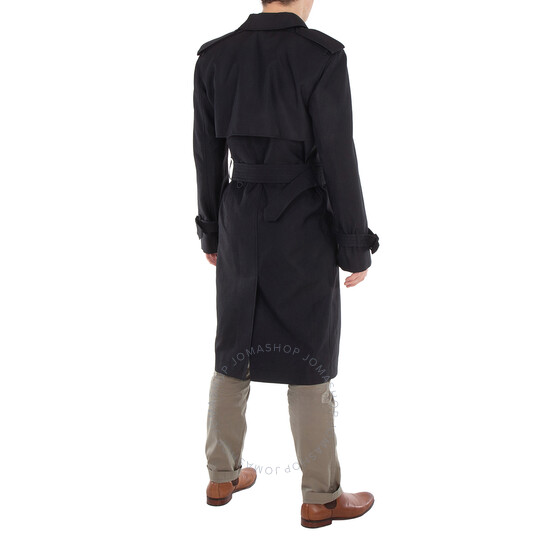 【関税&送料込】Burberry Black Silk Blend Trench Coat BURBERRY double-breasted silk blend trench coat Black Burberry