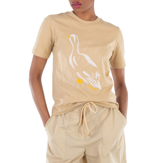 Burberry Duck Printed Crewneck Cotton T-Shirt, Size Small