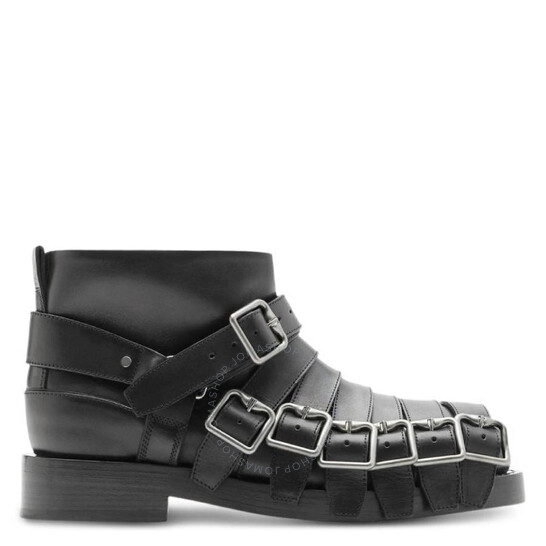 Burberry
ネイビー チェック柄 ダブルバックル付き Burberry EKD Motif Multi-Strap Leather Boots, Brand Size 42