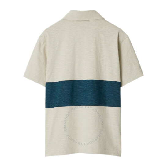Burberry EKD Striped Cotton Polo Shirt, Size Medium 8091883