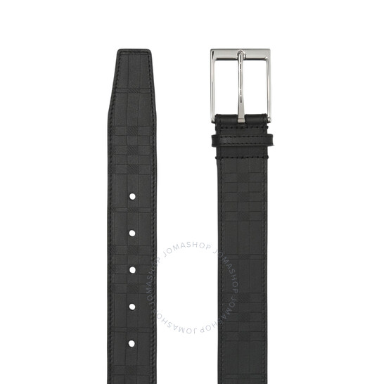 Burberry Embossed Check Leather Belt, Size 110 8051518