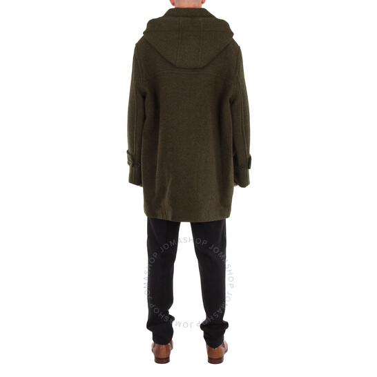 Burberry Equestrian Knight Hooded Duffle Coat, Size Large