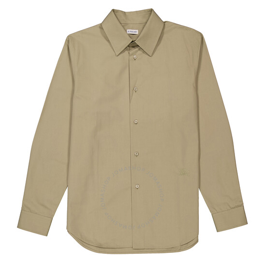 Burberry Equestrian Knight-Motif Cotton Buttoned Shirt, Size