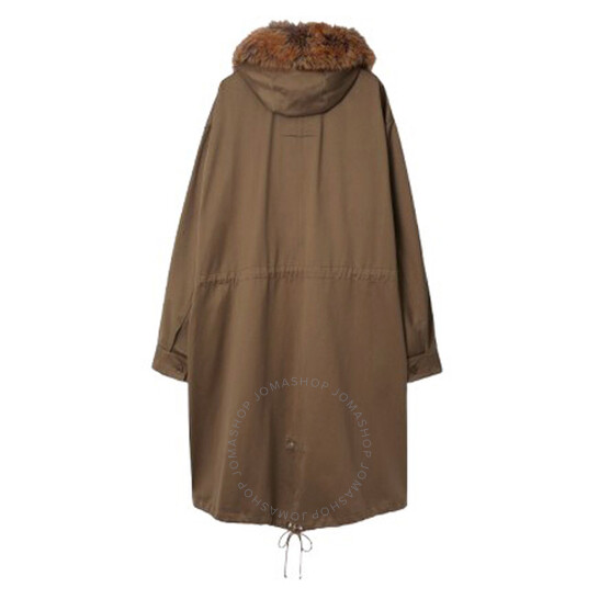Burberry Faux Fur And Cotton Parka, Size Small 8079199