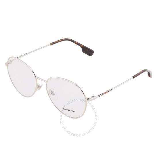 メガネ Burberry Glasses Frame BE1366 1005 Round Silver FELICITY Burberry Felicity Demo Pilot Ladies Eyeglasses BE1366 1005