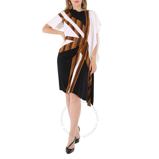 ワンピース Burberry Printed Viscose Dress Burberry Cow-Print Pieced Cutout Silk Mini Dress, Brand Size