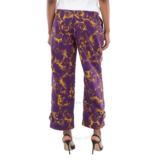 Burberry Floral Print Trousers, Brand Size 10 ( US Size 8