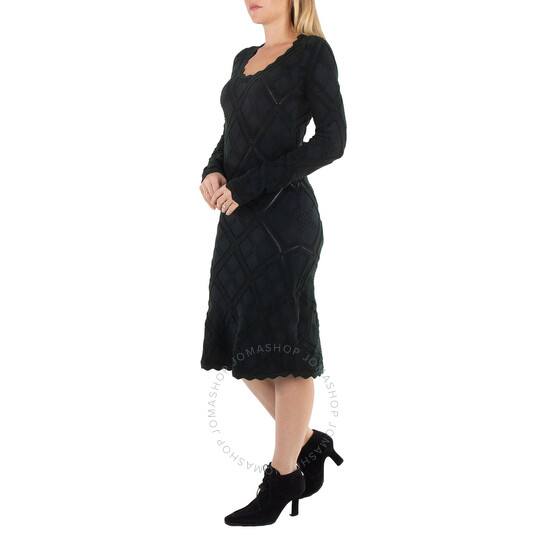 Burberry Ladies Vine Aran Long-Sleeve Knitted Dress, Size