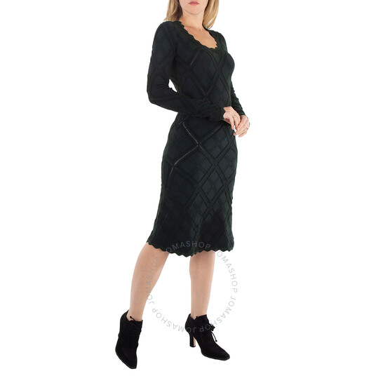Burberry Ladies Vine Aran Long-Sleeve Knitted Dress, Size