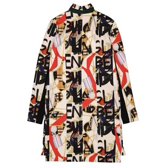 Burberry Graffiti Archive Silk and Wool Dress, Brand Size 6