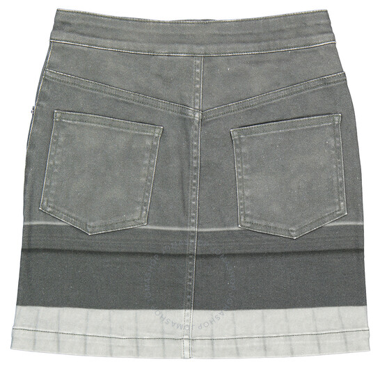 Burberry Grey Stretch Denim Victorian Portrait Print Mini