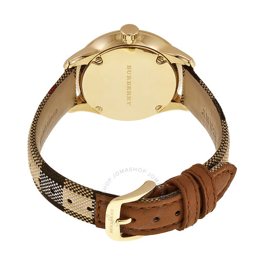 Burberry Honey Check Stamped Dial Honey Check Fabric-Coated