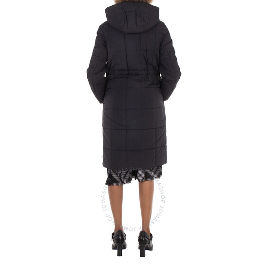 ダウンジャケット・コート BURBERRY Women Outer 8074089 A1189 BLACK Black Burberry Hooded Long-Sleeve Drawstring Coat, Size X-Small