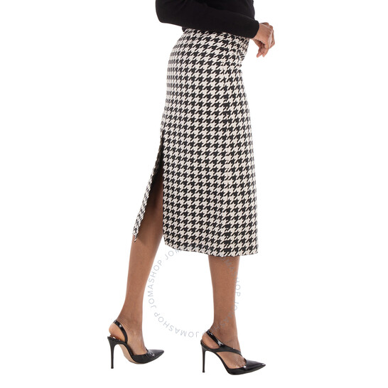 Burberry Houndstooth Pattern Midi Skirt, Brand Size 02 ( US