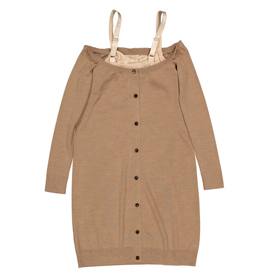 【送料&関税込】Burberry Wool Dress Burberry Ladies Mahogany Star Motif Reconstructed Wool