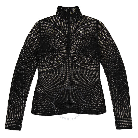 Burberry Ladies Black Knitted Pullover Turtleneck Sweater