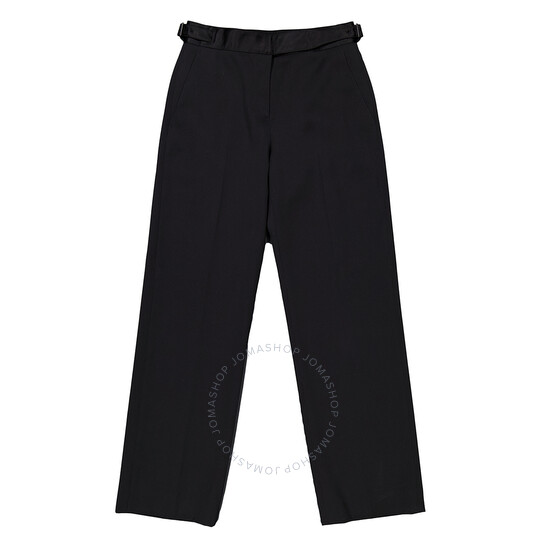 Burberry Ladies Black Lottie Asian Fit Silk Trimmed Wool