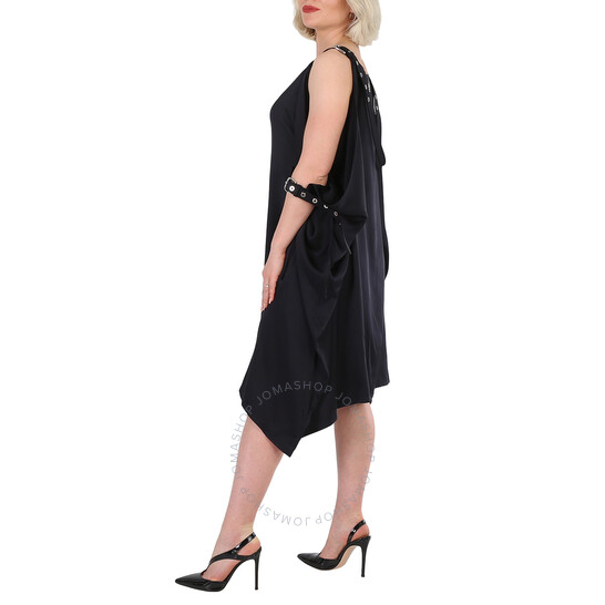 【関税&送料込】Burberry Black Satin Dress Burberry Black Silk Satin Slip Dress With Fringed Detail