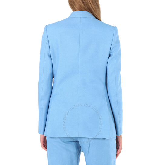 Burberry Ladies Blue Topaz Jersey Sash Detail Wool Ramie