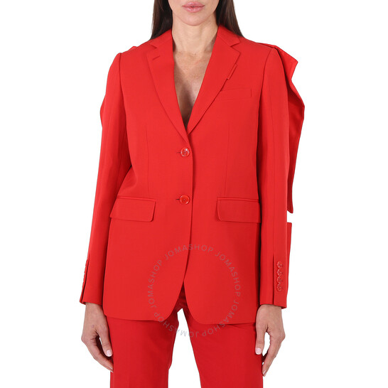 Burberry Grain De Poudre Wool Panel Detail Tailored Blazer
