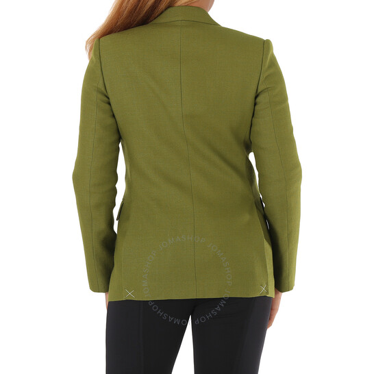Burberry Ladies Juniper Green Wool Ramie And Silk Satin