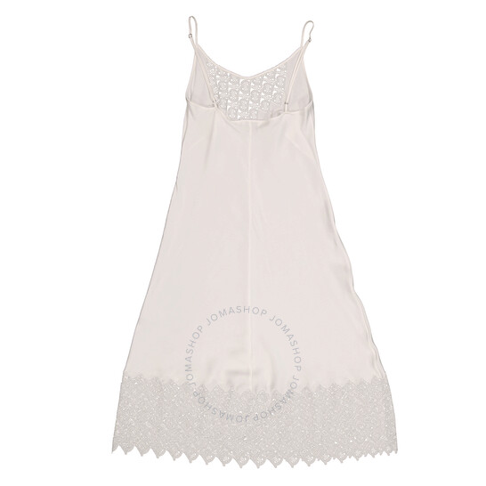 Burberry Ladies Lace Trim And Monogram Detail Silk Satin