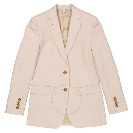 Burberry Ladies Loulou Oatmeal Single-Breasted Tailored
