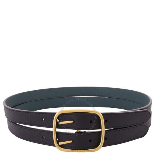 Burberry Ladies Lynton Dual Pronged Leather Belt