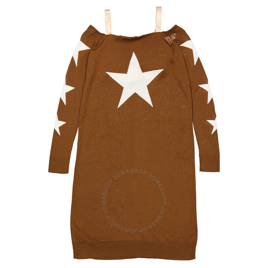 ワンピース Burberry SS24 Embroidered wool dress (8083033 A7680) Burberry Ladies Mahogany Star Motif Reconstructed Wool