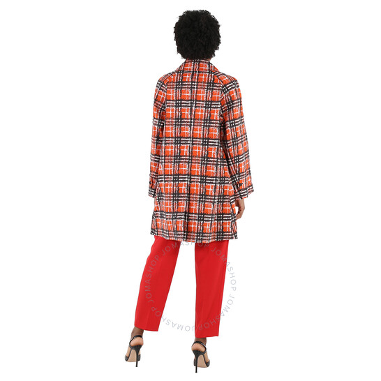 Burberry Ladies Scribble Check Bonded Cotton Car Coat, Brand