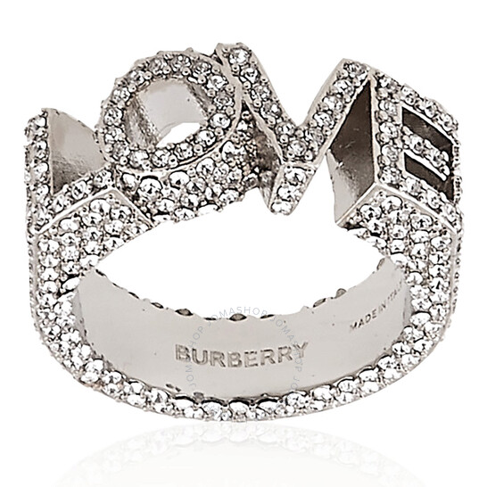Burberry Ladies Silver Crystal And Palladium-Plated Love