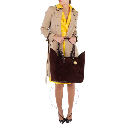 Burberry Medium Calf Suede Shield Tote Bag 8075550