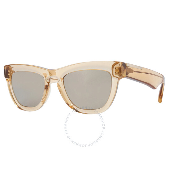 ●BURBERRY● サングラス Brown / Light Brown Mirror Gold 52mm Burberry Light Brown Mirrored Gold Square Ladies Sunglasses