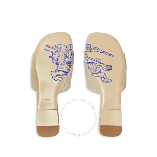 Burberry Logo Embossed Quilted Leather Sandals, Brand Size