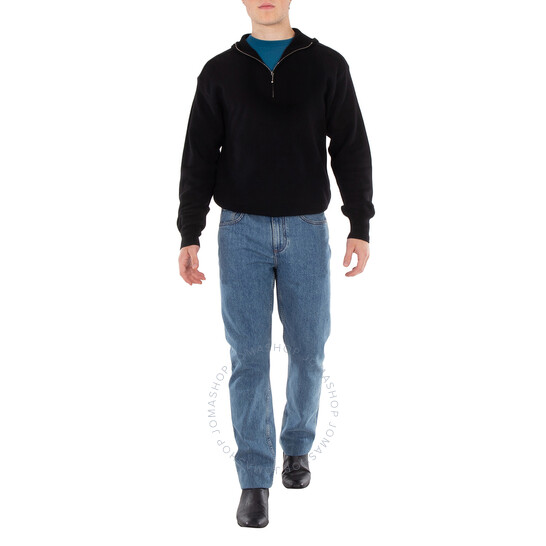 パーカー・フーディ Burberry FW23 Black wool sweatshirt (8075887 A1189) Burberry Long Sleeve Half Zip Hoodie, Size X-Large 8075887