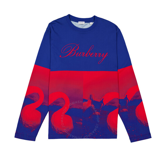 Burberry Long Sleeve Swan Logo T-Shirt, Size Large 8077334