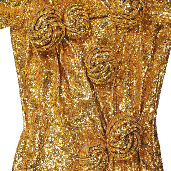 Burberry Long-sleeve Stretch Silk Hand-gathered Sequined