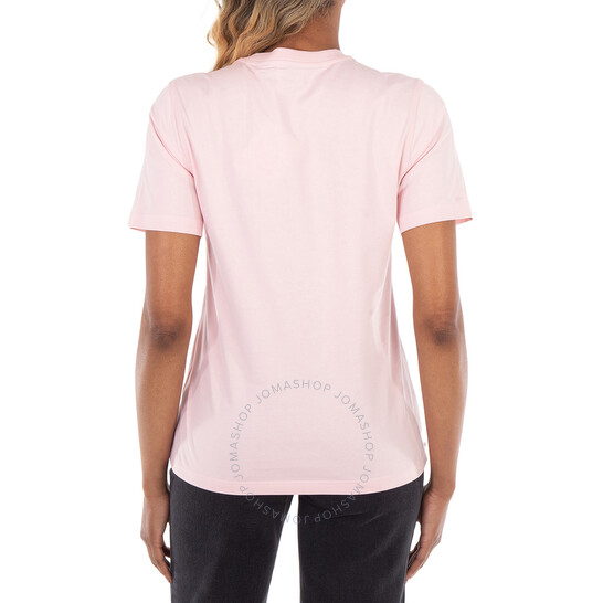 Tシャツ・カットソー BURBERRY PEACH COTTON T-SHIRT Burberry Margot Embroidered Organic-Cotton T-Shirt, Size X