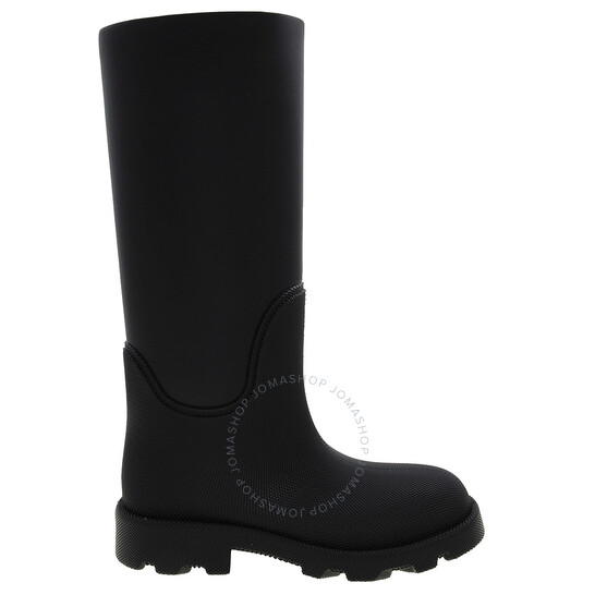 ミドルブーツ BURBERRY Women Boots 8077784BLACK Black Saddle leather knee-high boots in black - Burberry | Mytheresa